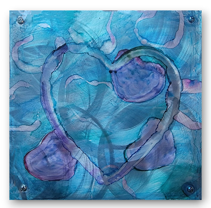 Blue and Purple Heart Art ($135)