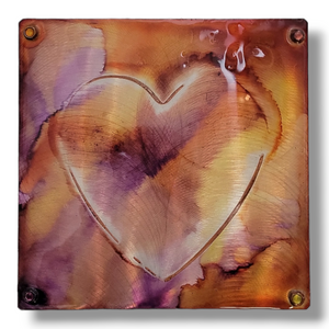 Purple and yellow Heart Art ($135)