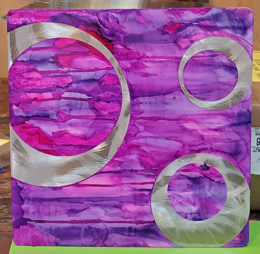 Abstracts pink/purple abstract wall art 8" x 8" Kristen Hoard