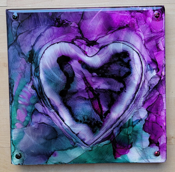 Purple and Green Heart Art ($135) SOLD!