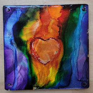 Reverse Rainbow Heart Art ($135) SOLD