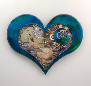 Steampunk Heart: Beach Theme Blue ($140) 10" x 8"