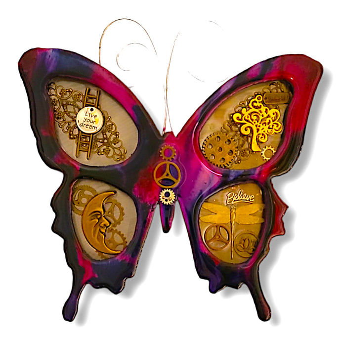 Steampunk Butterfly Fuschia ($125) 12