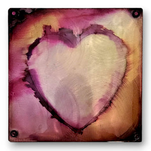 Purple and yellows Heart Art ($135)
