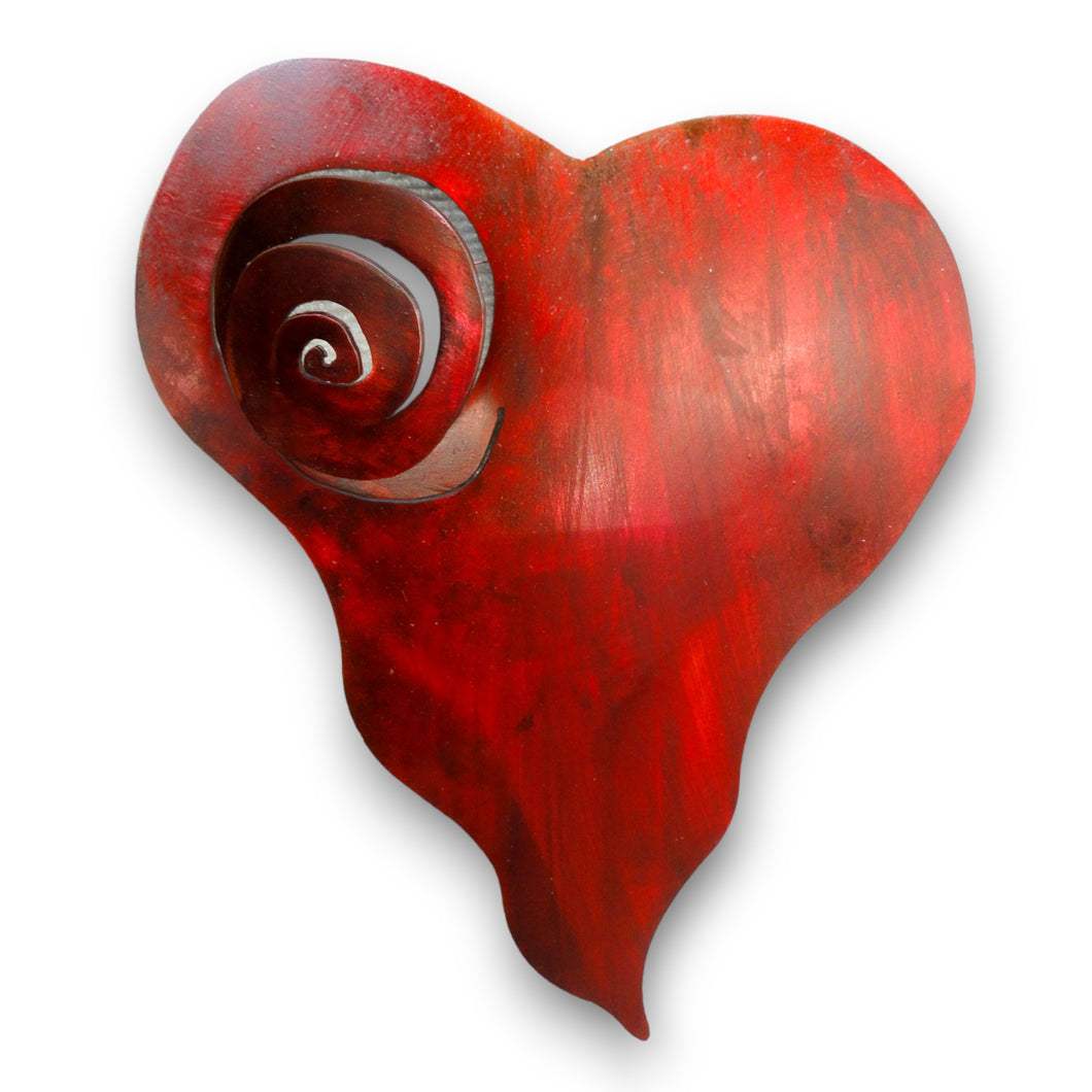 Metal Wall Art:  Heart Art - Spiral Heart $49