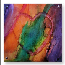 Orange and Green Heart Art ($135) SOLD!