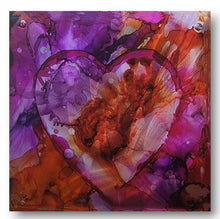Purple and Orange Heart  Art ($135) SOLD!