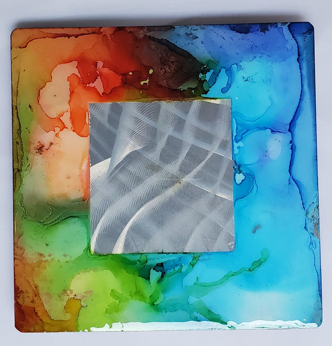 Abstracts - Rainbow w/ Silver Square 8
