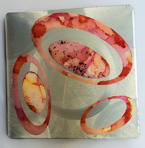 Abstracts - peach ovals 8" x 8"