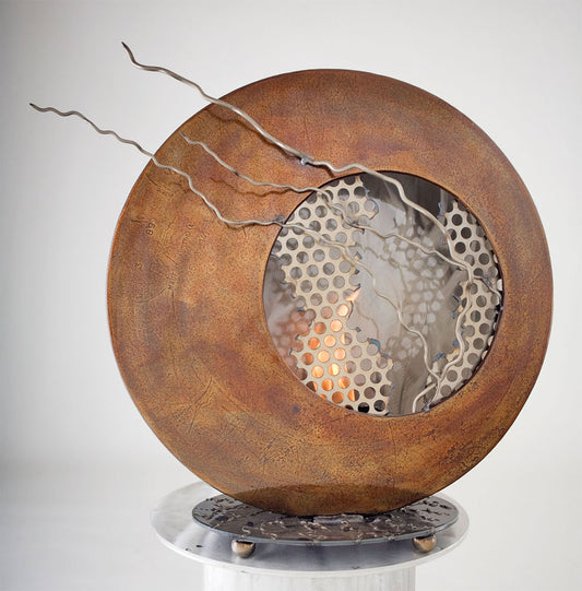 Metal Sculpture Firepit: Evolution by Kristen Hoard ($600) Sold!