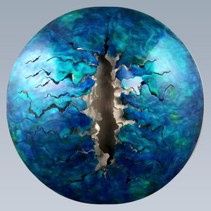 LED Art: Blue Fractured by Kristen Hoard ($900) 23" Diameter SOLD! order a custom one
