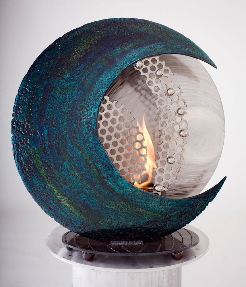 Metal Sculpture Firepit: Blue Moon by Kristen Hoard ($600) SOLD!
