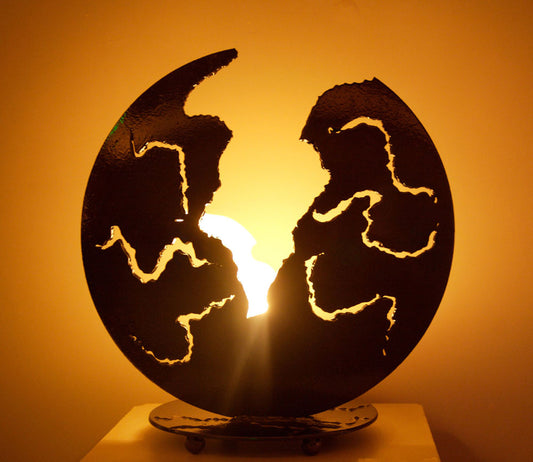 Metal Sculpture Firepit: Flamer Firepit by Kristen Hoard ($600)