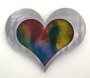 12" Resin Heart Watercolor ($150)