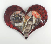 Steampunk Heart: London Calling Red ($140) 10" x 8" SOLD Order a custom one!
