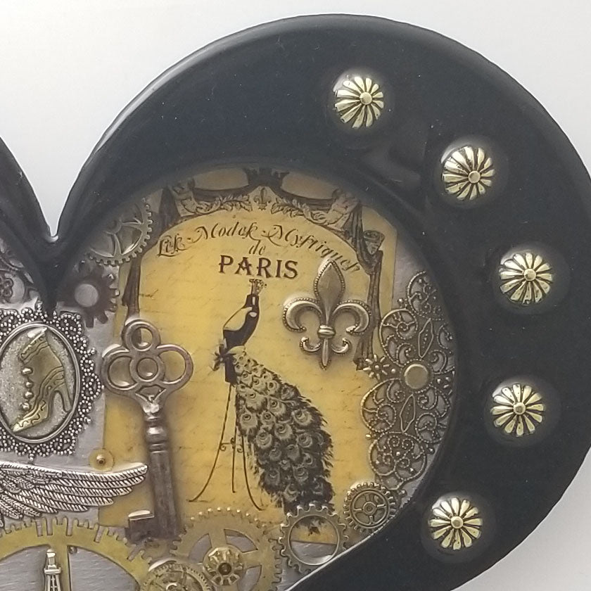 Steampunk Heart: Paris Peacock ($140) SOLD order a similar one!