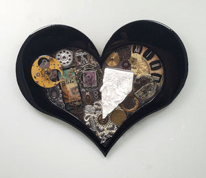 Steampunk Heart: Rome Black ($140) 10" x 8" SOLD order one.
