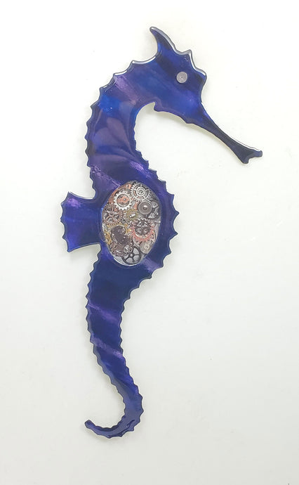 Steampunk Seahorse purple Right facing ($125) 4