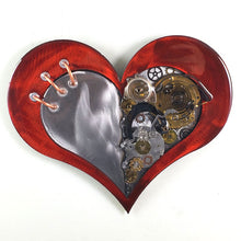Steampunk Heart: Torn Red ($140) 10" x 8" SOLD!